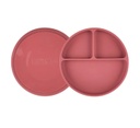 Plato con divisiones y ventosa Magenta Storki