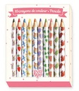 10 Aiko Mini Coloured Pencils Lovely Paper Djeco