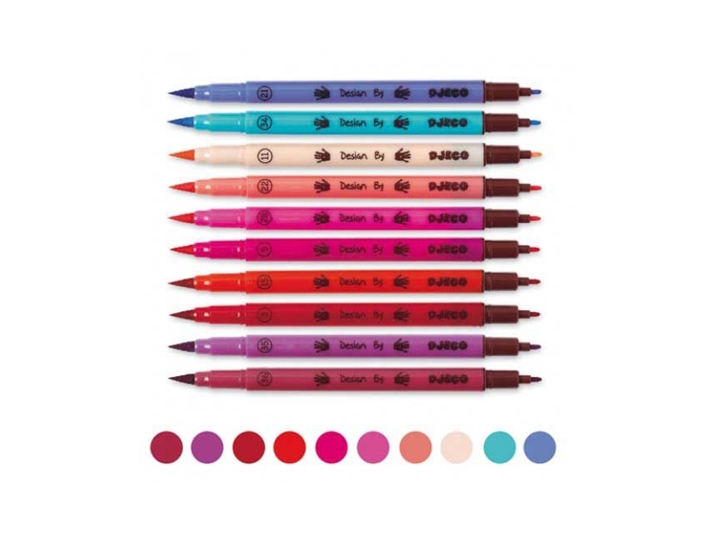 10 Felt Brushes - Sweet  Design By By Djeco