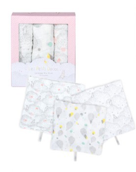 Muselinas (Gris/Blanco/Rosa) Petits Dodos Moulin Roty