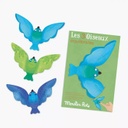 Set Of 3 Blue Balancing Birds Moulin Roty