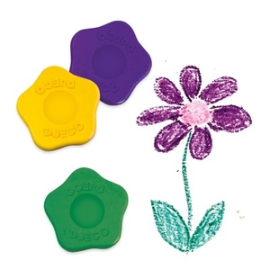 12 flower crayons for toddlers Design by Djeco