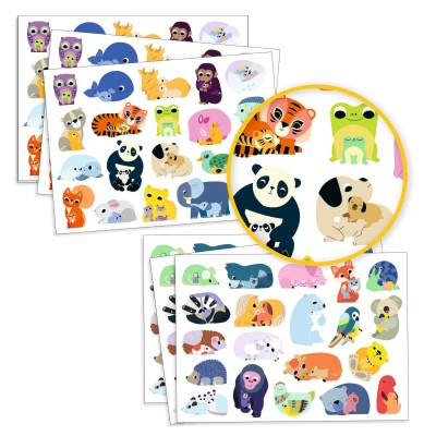 Coloured stickers mums and babies Design by by Djeco