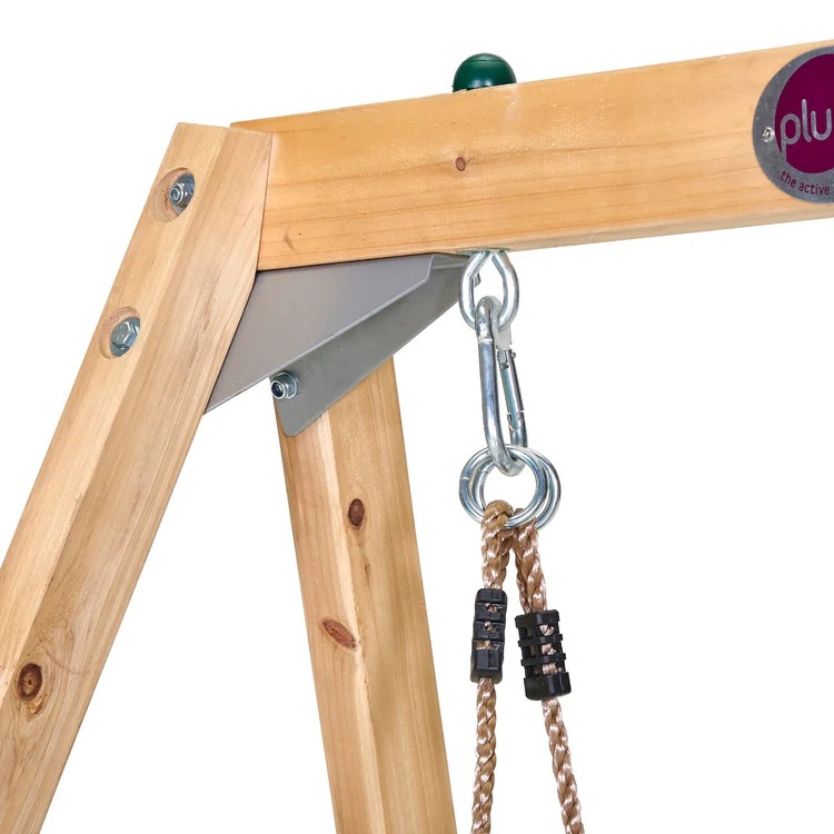 2-In-1 Wooden Single Swing Set Plum