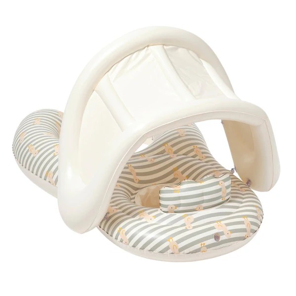 Float Together Baby Seat Duck Sage Stripe Sunnylife