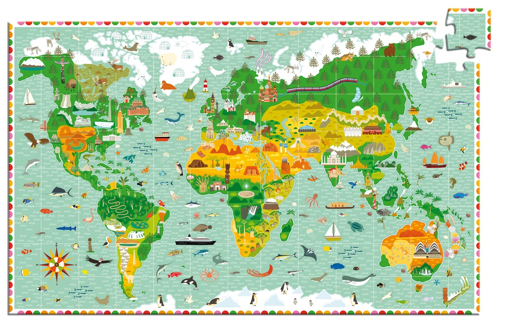 Around The World + Booklet  200 Pcs Djeco