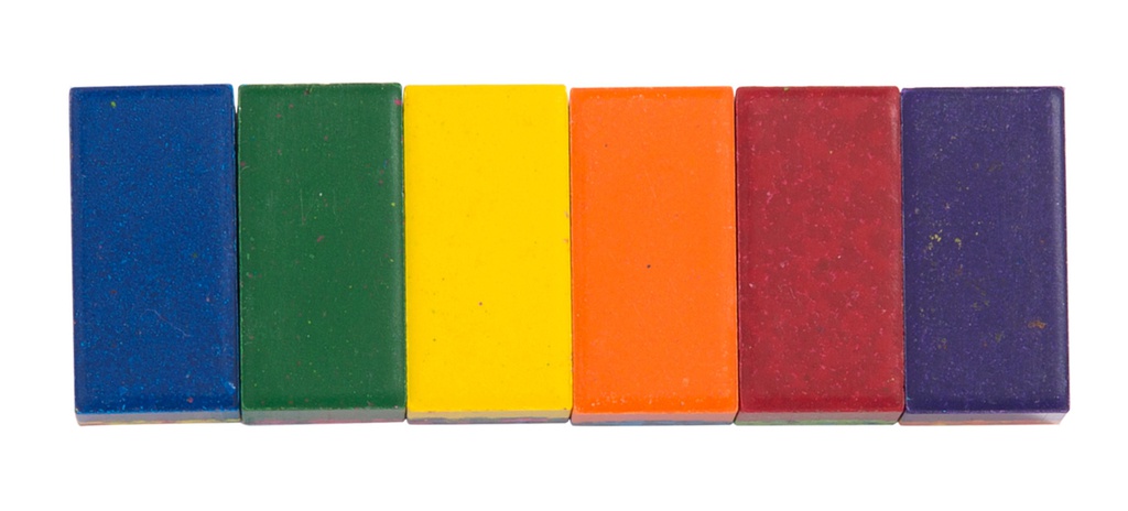 Box of 6 multi-coloured wax blocks Moulin Roty