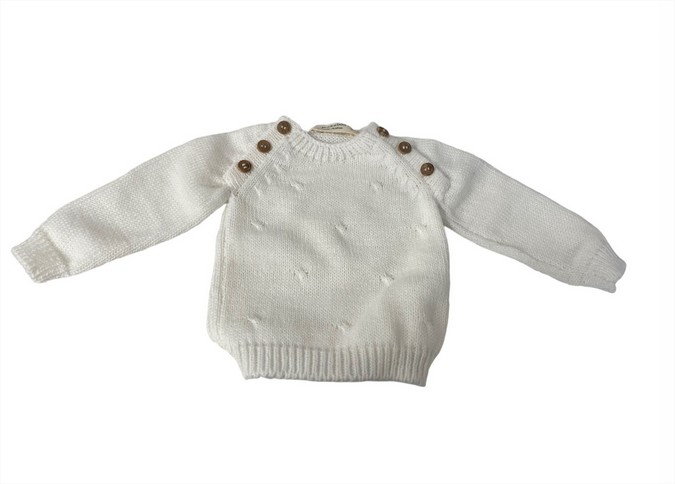 Set batita y pelele tejido ochos blanco 0-3m