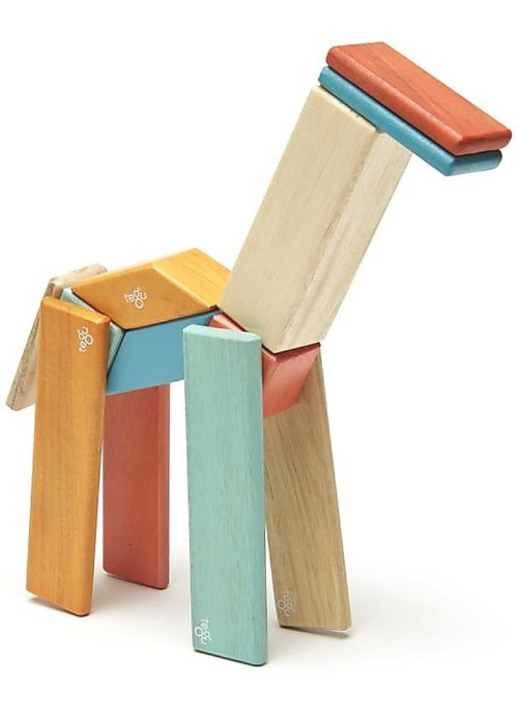 Bloques Imán 14-piece Set In Sunset Tegu - Peekaboo