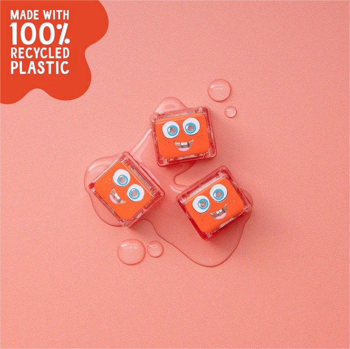 4 cubos Iluminados Act. por Agua - Rojo Glo Pals