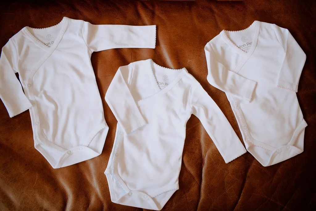 Body PIMA cruzado blanco c rosa 0/3 Mon Petit