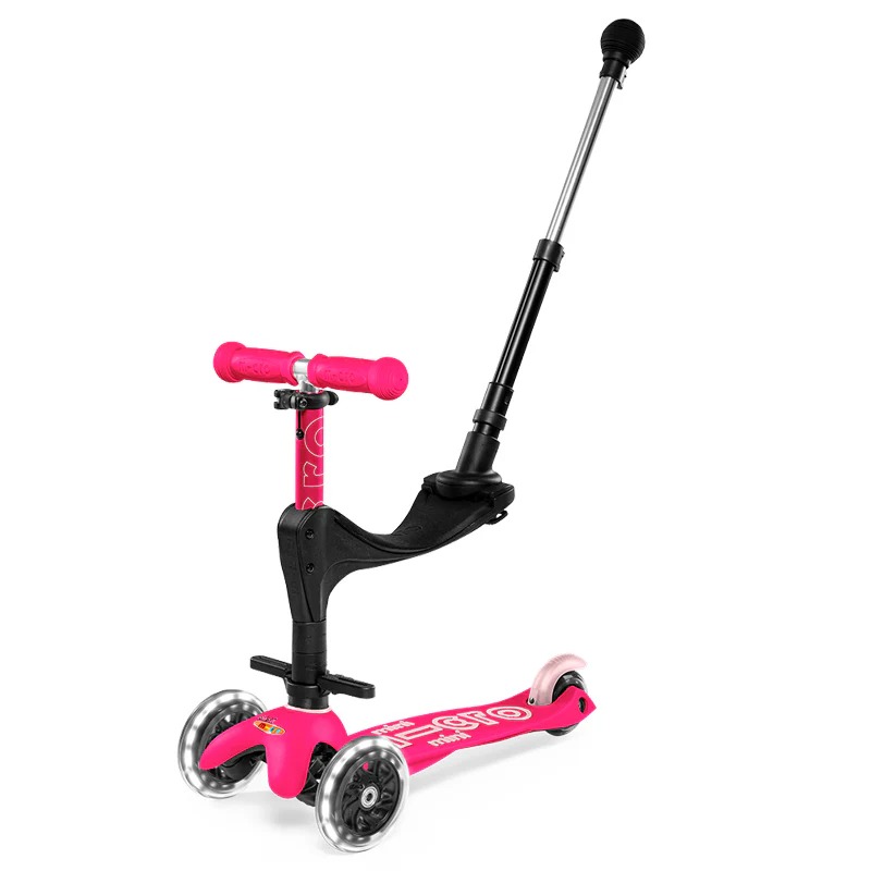 Monopatin 3 En 1 Deluxe LED MMD146 - Rosa Micro