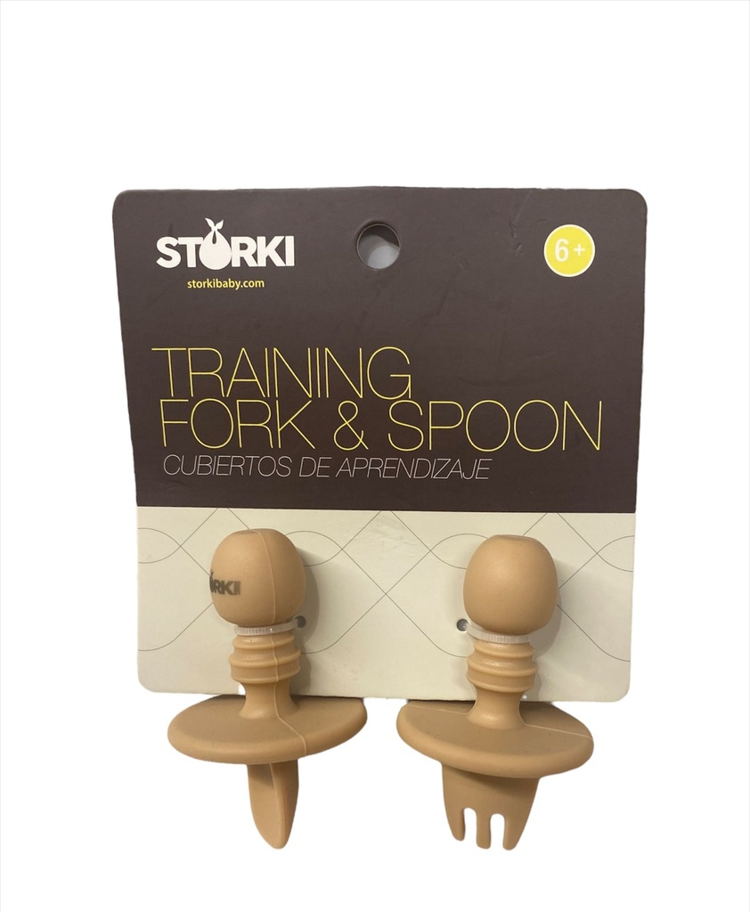 Cubiertos de aprendizaje silicona Durazno Storki