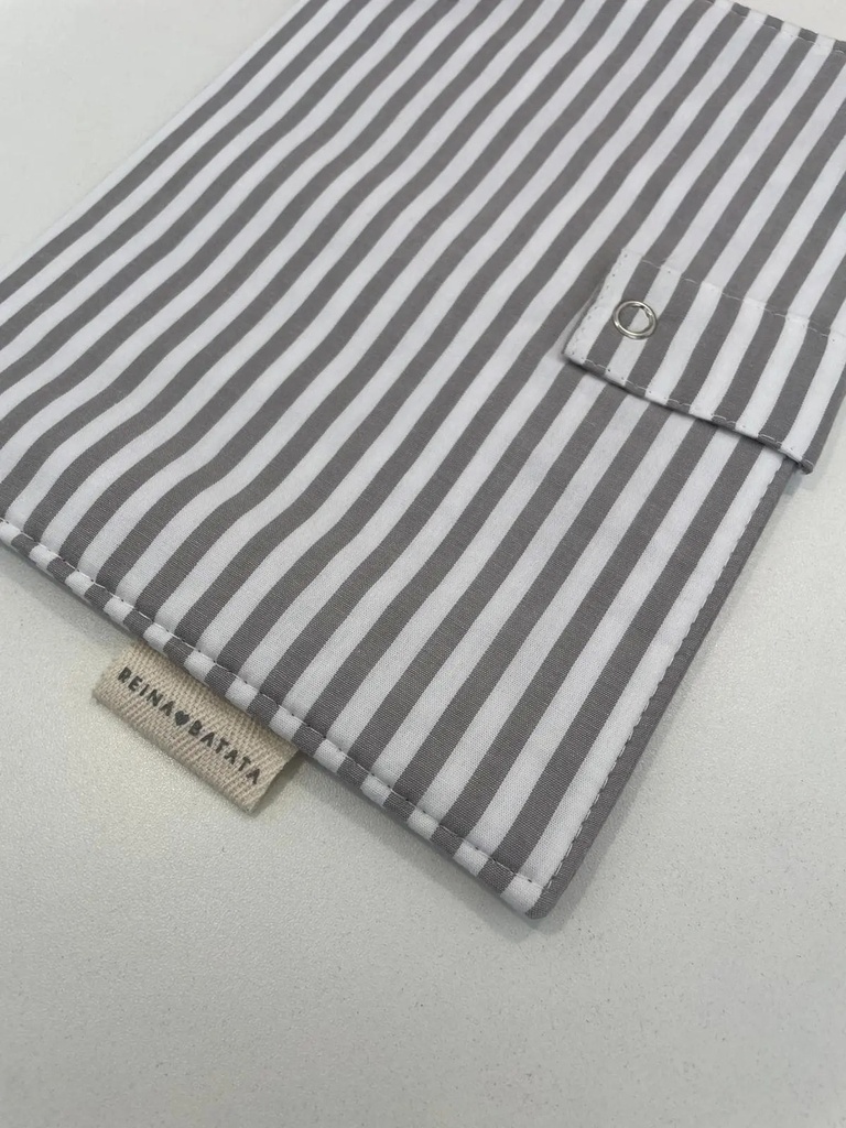 Portadocumentos rayas gris Reina Batata