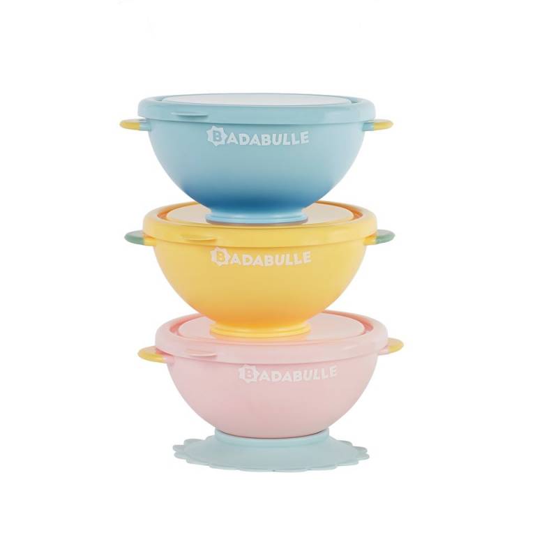 Set x3 Bowls con ventosa Fun Colors Badabulle