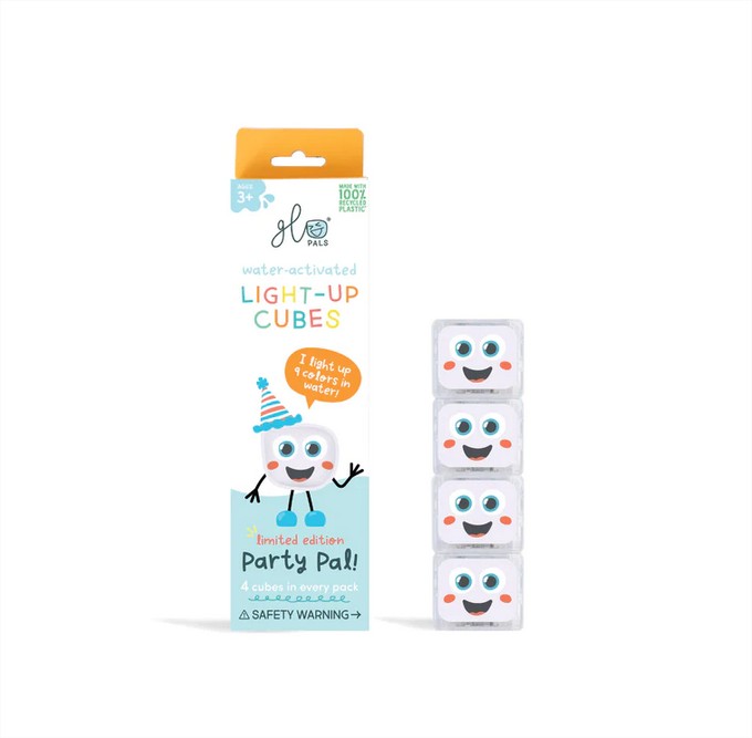 4 cubos Iluminados Act. por Agua - Multicolor Glo Pals
