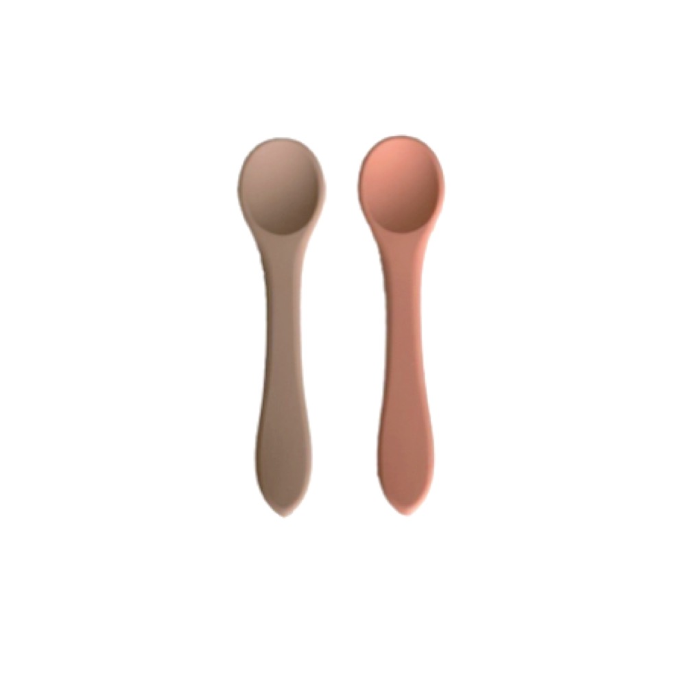 Cucharas x 2 silicona rosado y beige Storki