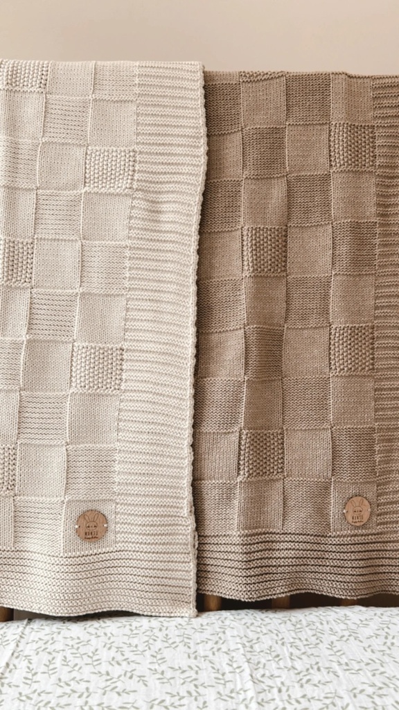 Rebozo Damero tejido 100% algodon vison Nansu