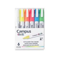 Marcador Tiza Liquida x6 Campus