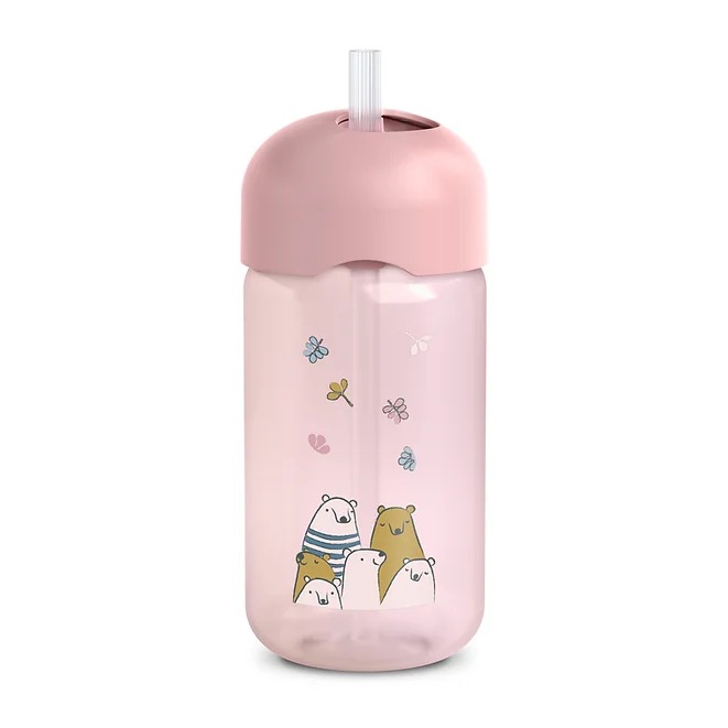 Vaso De Pajita 340Ml - Bears Rosa Suavinex