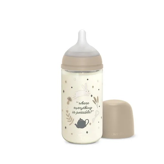 Biberon 240Ml Fisio 3-6M Flujo M - Vidrio Wonder Suavinex