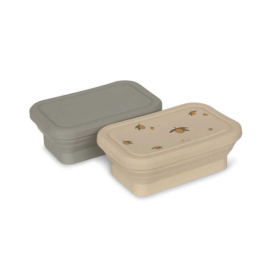2 Pack Silicone Foldable Lunchbox Lemon/Topanga Konges Slojd