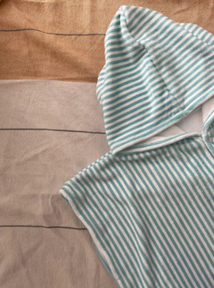 Poncho Green Stripes - Mini Martin Pescador