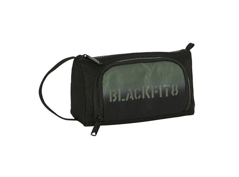 Cartuchera 2 cierres Blackfit8 negro Safta