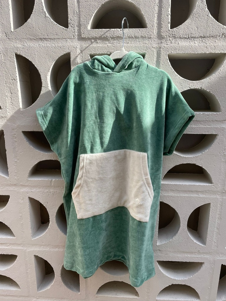 Poncho Beige/Verde 0-1Y Peekaboo