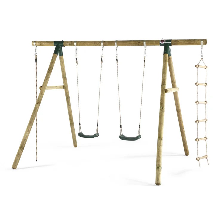 Gibbon® Wooden Swing Set Plum