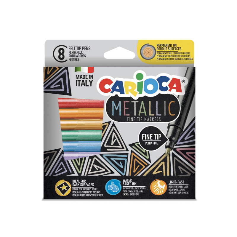 Marcadores Finos Metallic Caja X 8 Carioca