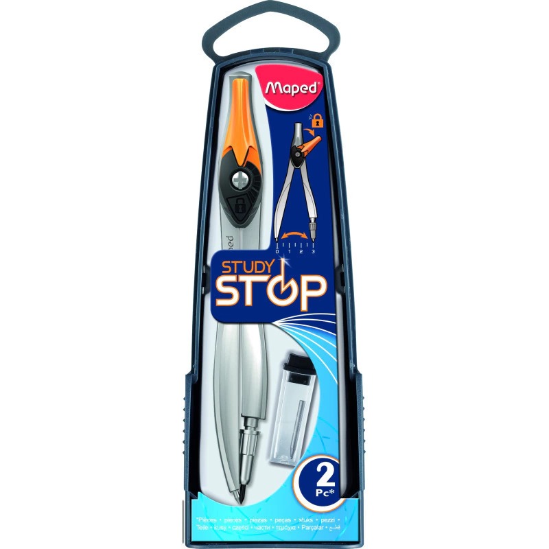 Compas Study Stop mina 2mm - Naranja Maped