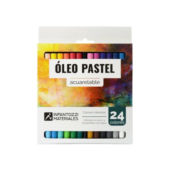 Óleo pastel acuarelable x 24 unidades Infantozzi Materiales
