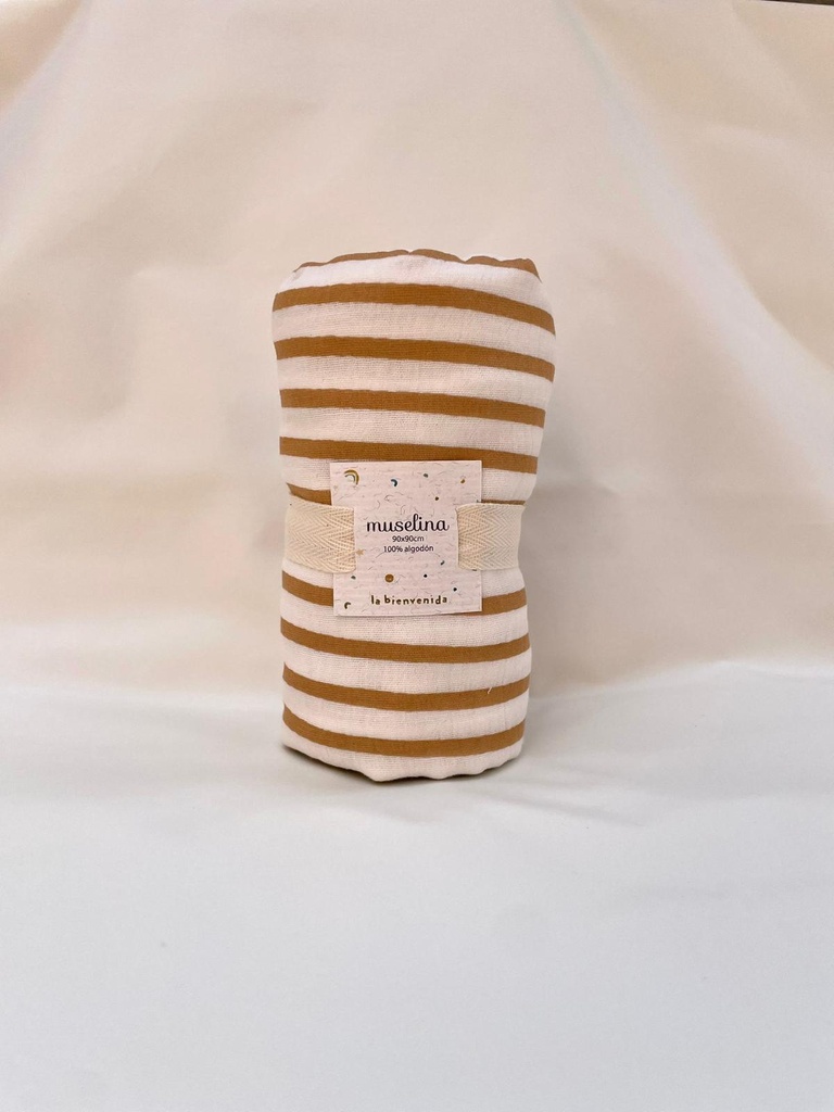 Rebozo de muselina rayas La Bienvenida