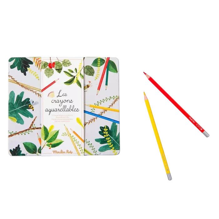 Caja 24 Lapices Acuarelables El Jardin Moulin Roty