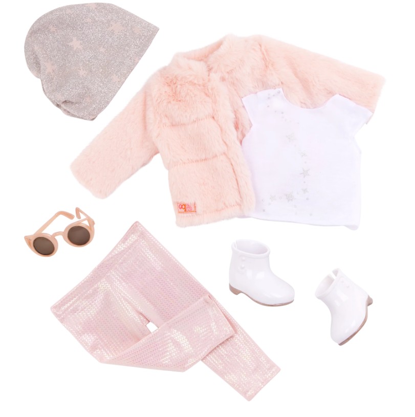 Set de Ropa Deluxe - Saco de Piel Rosa y acc. Our Generation