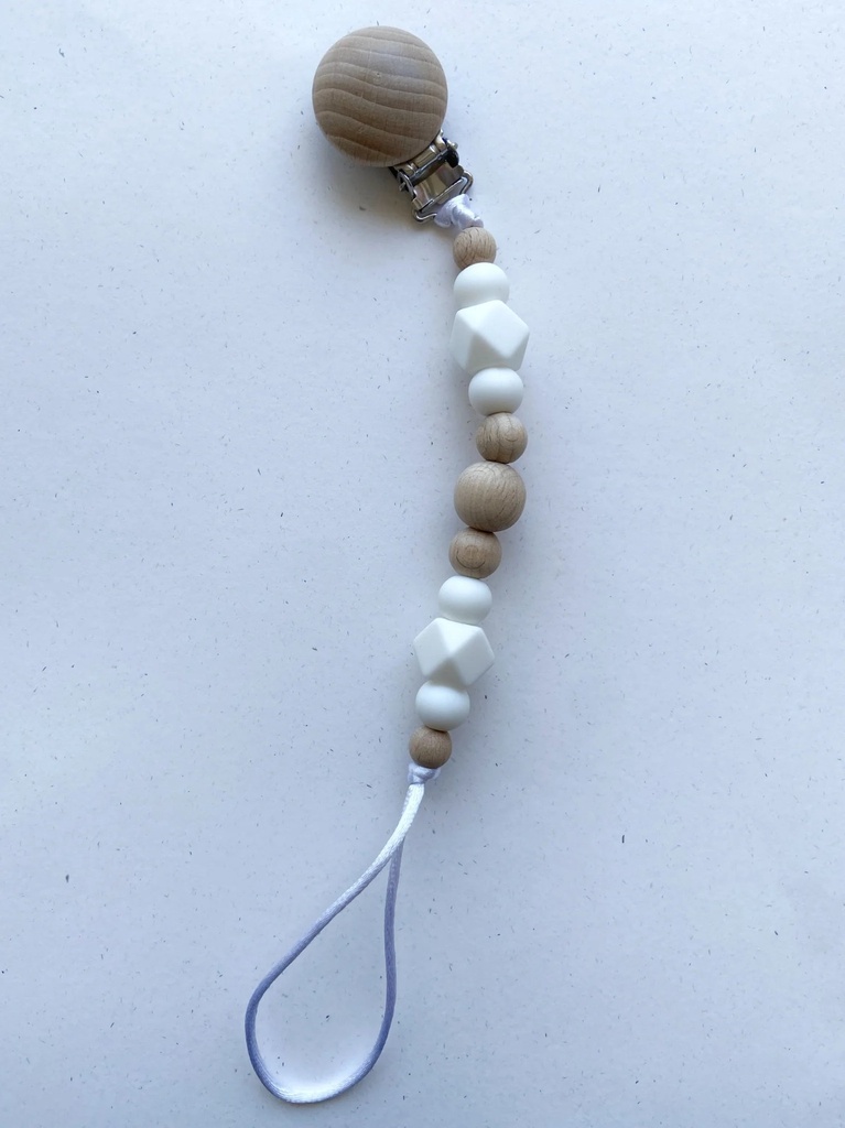 Clip Chupete Madera Blanco Nansu