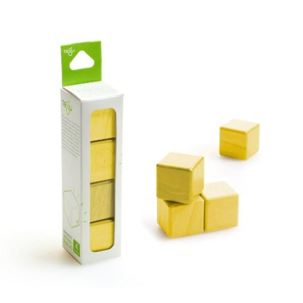 4 Piece A La Carte - Cubes - Tegu Yellow Tegu
