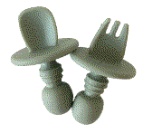 Cubiertos de aprendizaje silicona Verde Storki