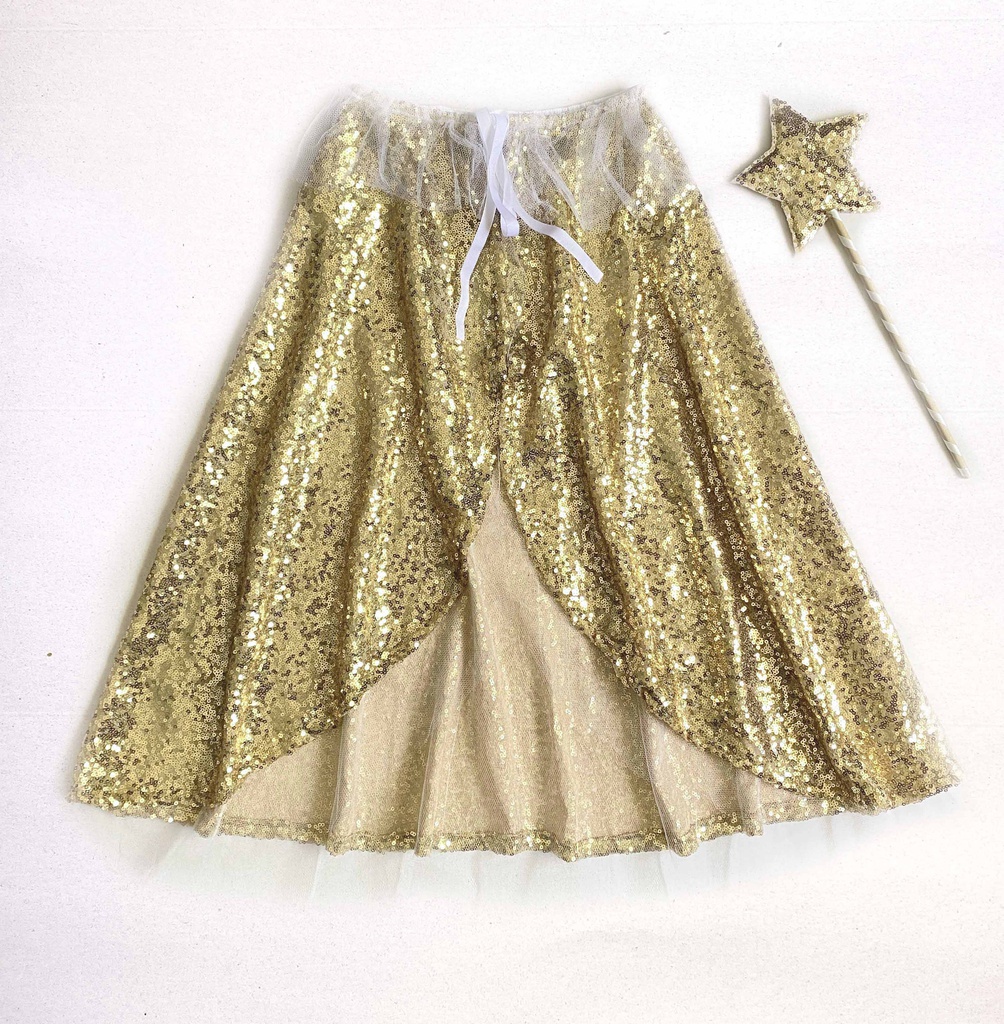 Disfraz Capa Lucy con varita dorada OJOS GRANDES