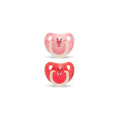 [8426420049535] Chupete Anatomico Silicona 6-18M (x2u) Nocturno Ciervo Suavi