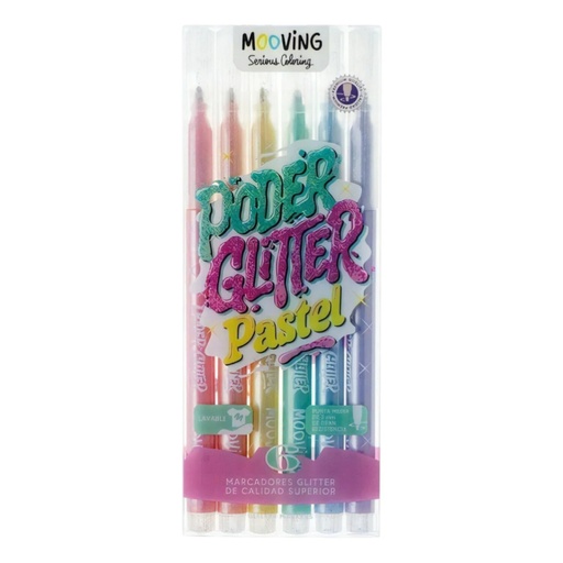 [7798302937102] Marcadores Glitter x6  Mooving