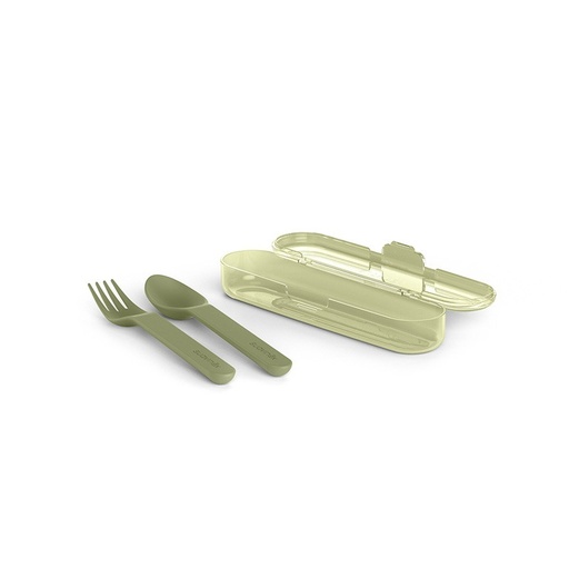 [8426420081016] Set Cuchara + Tenedor + Estuche +12M Verde Suavinex
