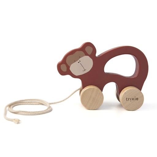 [36-179] Wooden Pull Along Toy - Mr. Monkey Trixie