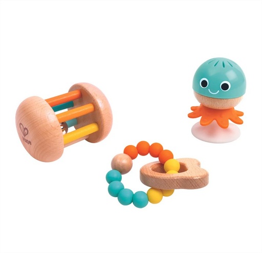 [6943478045392] Set sonajeros sensoriales x 3 colores clasicos Hape