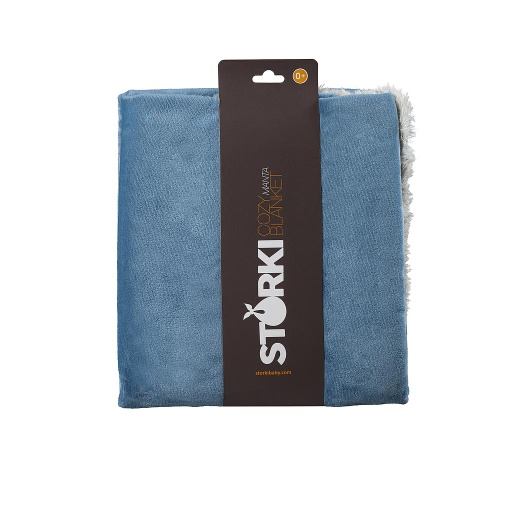 [704715589866] Manta azul y beige Storki