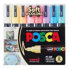 [4902778249215] Marcadores 2.5mm pastel x 8 colores Posca