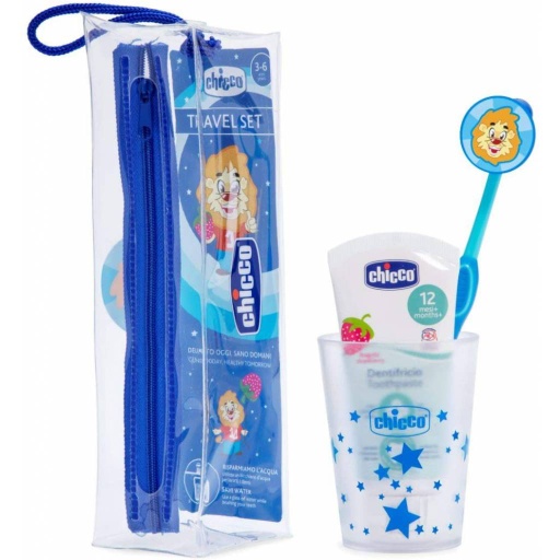 [8058664121229] Set cuidado oral cepillo + pasta 3-6 años azul