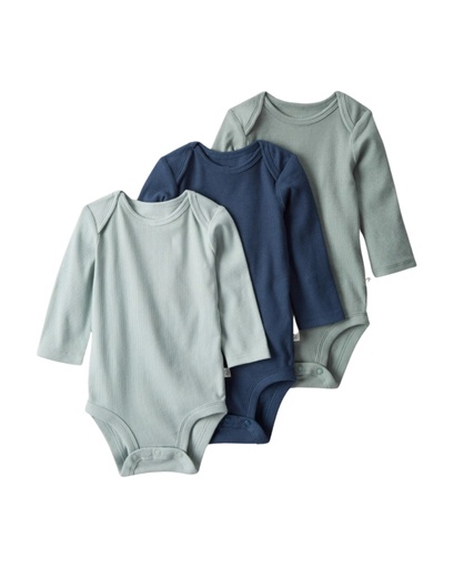 [195862613335] Pack 3 Bodies Ml Algodón Org Little Planet3M Carters