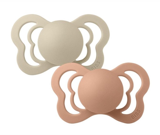 [1700303] Couture 2 Pack Silicone Size 1 Vanilla/Peach Bibs